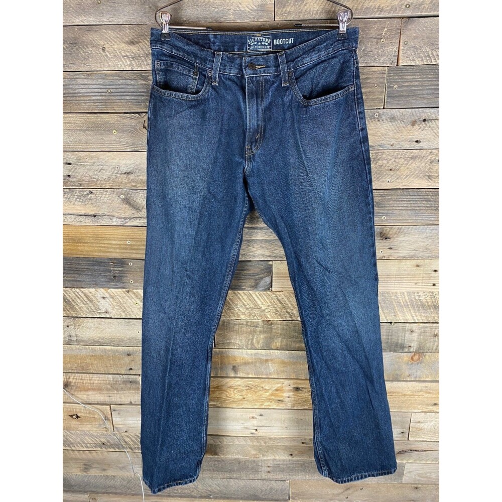 Levi's Signature Bootcut Jeans Men's 34x34 Dark Blue Denim Cotton